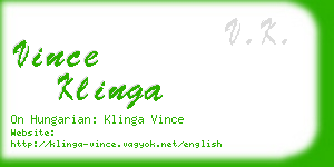 vince klinga business card